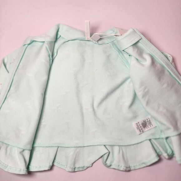 NWT Janie and Jack Infant Baby Girl Flamingo Print Mint Cardigan Sz 18-24 - Picture 3 of 4